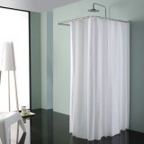 Perdea Dus Poliester Alb 180x180 cm + 12 Inele Fixare Bara - Baie Moderna, Usor de Curatat, Durabila