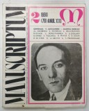 MANUSCRIPTUM , REVISTA TRIMESTRIALA DE ISTORIE LITERARA , DIN CUPRINS : V. ALECSANDRI , MARTHA BIBESCU ..., NR. 2 , 1990