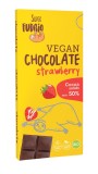 Ciocolata cu capsuni bio 80g Me Gusto Super Fudgio, vegana, fara gluten, 50% cacao