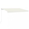 Copertina retractabila manual cu LED, crem, 400x350 cm