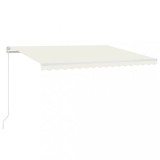 Cumpara ieftin Copertina retractabila manual cu LED, crem, 400x350 cm