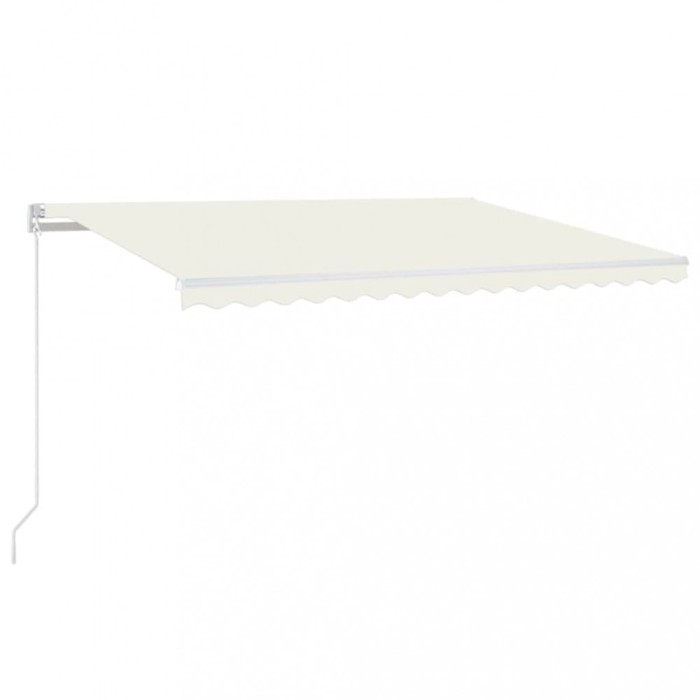 Copertina retractabila manual cu LED, crem, 400x350 cm
