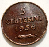 A.005 SAN MARINO 5 CENTESIMI 1936, Europa, Bronz