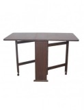 Masa plianta Practic, bucatarie si living, Pal Melaminat, insertii lemn masiv, 6 persoane, colturi rotunjite, 120x74x75 cm, wenge