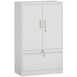 HOMCOM Dulap pentru Birou cu Raft Interior Reglabil și Sertar Alb | Aosom Romania