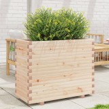 Jardiniera Gradina vidaXL, Lemn Masiv Pin, 90x40x72.5 cm, Maro, Ghiveci Exterior Decorativ, Spatiu Generos Plante, Terasa/Balcon