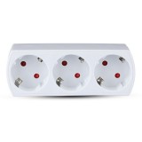 Adaptor triplu priza 16A, putere maxima 3680W, alb, V-TAC