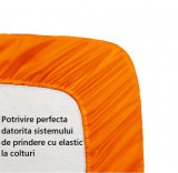 Cumpara ieftin Cearceaf de pat cu elastic, bumbac natural 100%, portocaliu - 150/190