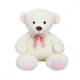 Ursulet de plus cu fundita roz, Puffy Friends, 60 cm