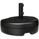 Outsunny Baza Umbrelei Semicirculare Umplută cu Nisip sau Apă, Suport Umbrelă de Soare Montat pe Perete pentru St&acirc;lpi 38-48mm, Negru | Aosom Romania