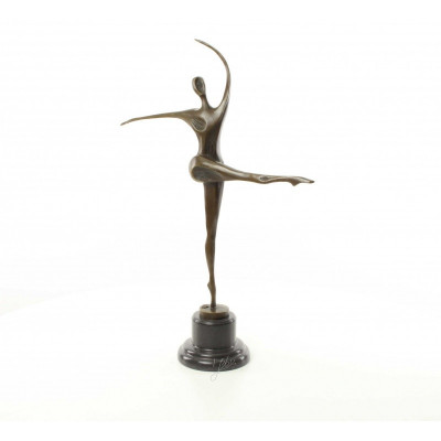 Dansatoare moderna- statueta din bronz pe un soclu din marmura BE-65 foto