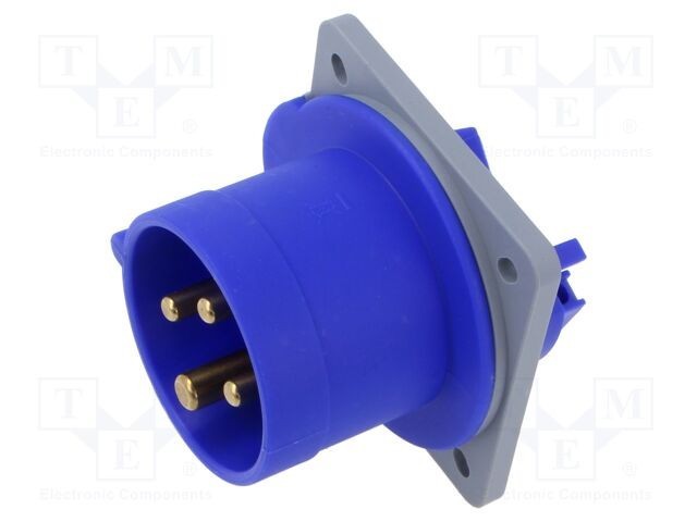 Conector alimentare AC trifazat AMPHENOL IP&amp;S 16A 250V IP44 flanșă 4 pini