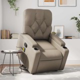 vidaXL Fotoliu de masaj rabatabil vertical cappuccino piele ecologică