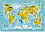 Puzzle 80 piese - Harta animalelor lumii | Dodo