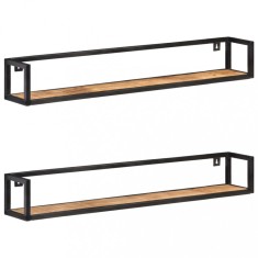 vidaXL Rafturi de perete, 2 buc., 120 cm, lemn de mango nefinisat 320673