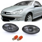 Indicator lateral din sticla clara cu fum negru, potrivit pentru Peugeot 107 206 SW CC 307 407 607 Performance AutoTuning