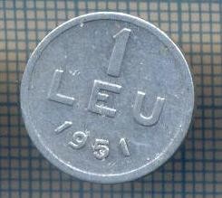AX 793 MONEDA- ROMANIA - 1 LEU -ANUL 1951 -STAREA CARE SE VEDE foto