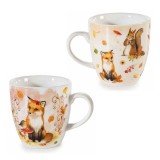 Set 2 cani Toamna portelan multicolor in cutie cadou II &Oslash; 5,5 cm x 6 H, 70 ml