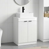 Cumpara ieftin Dulap pentru Chiuveta de Baie Alb foarte lucios
