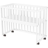 Cumpara ieftin Patut copii din lemn co-sleeper Hubners Matei 94x46 cm alb