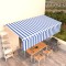 vidaXL Copertină retractabilă manual cu stor, albastru&amp;alb, 6x3m