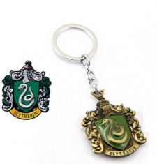 Breloc - HARRY POTTER - Cu Dubla Fateta Foarte Calitativ - Slytherin foto