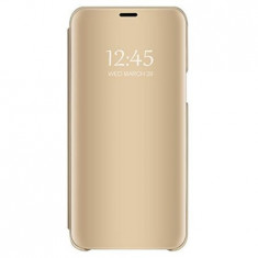 Husa Samsung, Galaxy S9 Plus, Clear View Flip Mirror Stand, Gold