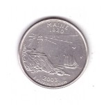 Moneda SUA 25 centi/quarter dollar 2003 P, Maine 1920, stare buna, curata