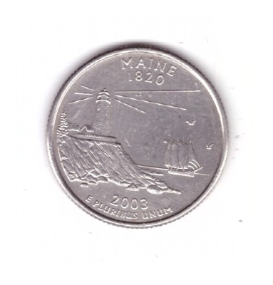 Moneda SUA 25 centi/quarter dollar 2003 P, Maine 1920, stare buna, curata foto