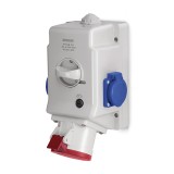 Priză industrială aplicată 3P+N+E+2&times;Schuko 32A IP44 &ndash; SCAME | 513.3257-1DFS