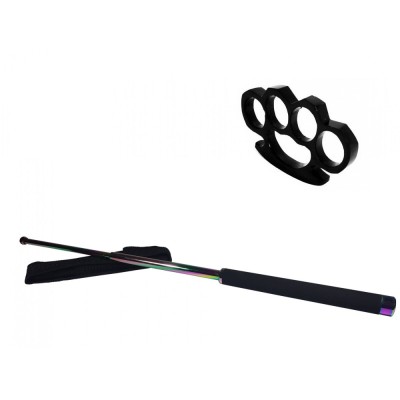 Set baston telescopic 66 cm + box negru 1 cm grosime foto
