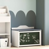 Cumpara ieftin Cutie pentru jucării Gri și alb 73 x 33 x 55 cm Lemn compozit