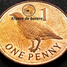 Moneda exotica 1 PENNY - GIBRALTAR, anul 2013 * cod 2574 = EROARE de BATERE