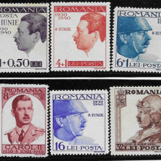 ROMANIA 1940 - Carol II - 10 ani de domnie, serie cu sarniera nestampilat, LP139
