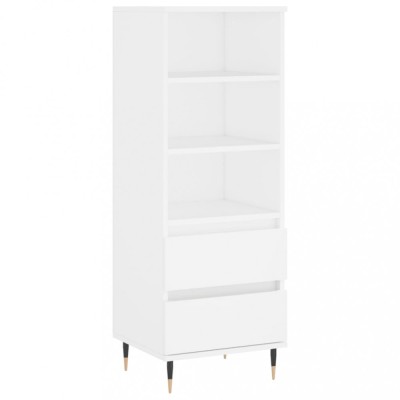 Dulap inalt, alb, 40x36x110 cm, lemn compozit foto