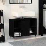 VidaXL Dulap de Baie cu ușă Stejar negru 80 x 33 x 60 cm Lemn compozit