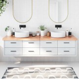 VidaXL Blat de baie, maro deschis, 200x50x(2-6) cm, lemn masiv tratat