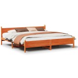 Cumpara ieftin Cadru de pat fara saltea, maro ceruit 200x200 cm lemn masiv pin