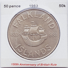 2886 Falkland 50 pence 1983 Elizabeth II (British Rule) km 19