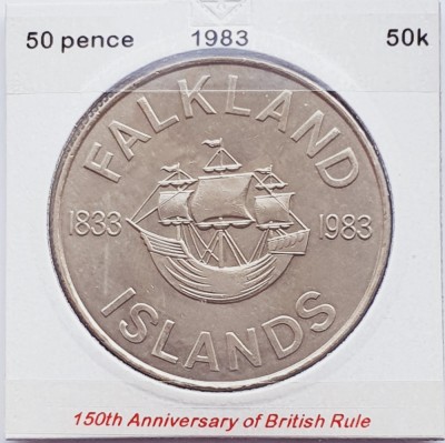 2886 Falkland 50 pence 1983 Elizabeth II (British Rule) km 19 foto
