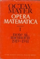 Opera matematica, I - Note si memorii 1919-1941 foto