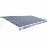 Cumpara ieftin Copertina pliabila actionata manual, albastru/alb, 600 cm
