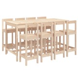 Cumpara ieftin Set bar de gradina, 9 piese, lemn masiv de pin