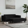 VidaXL Pat pentru câini cu extensie, negru, 100x50x30 cm, catifea
