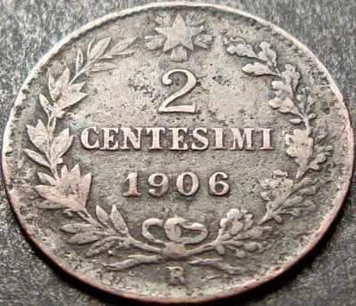 Moneda istorica 2 CENTESIMI - ITALIA, anul 1906 * cod 1176 foto