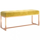 Cumpara ieftin Banca, galben mustar, 110x36x45 cm, catifea