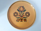 Farfurie platou, ceramica decor traditional, pictat manual flori rustic-etno