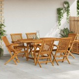 vidaXL Set mobilier de exterior, 7 piese, lemn masiv de tec 44685