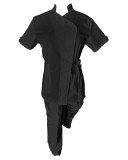 Costum Medical Pe Stil, Negru cu Elastan, Model Andreea - 4XL, 4XL