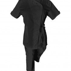 Costum Medical Pe Stil, Negru cu Elastan, Model Andreea - XS, XS